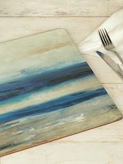 Set of 4 Blue Abstract Placemats - Image 2 of 4