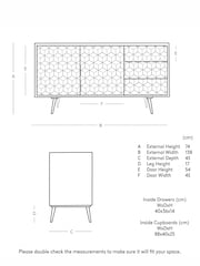 Swoon Terning Acacia Wood 2 Door 3 Drawer Sideboard - Εικόνα 3 του 6