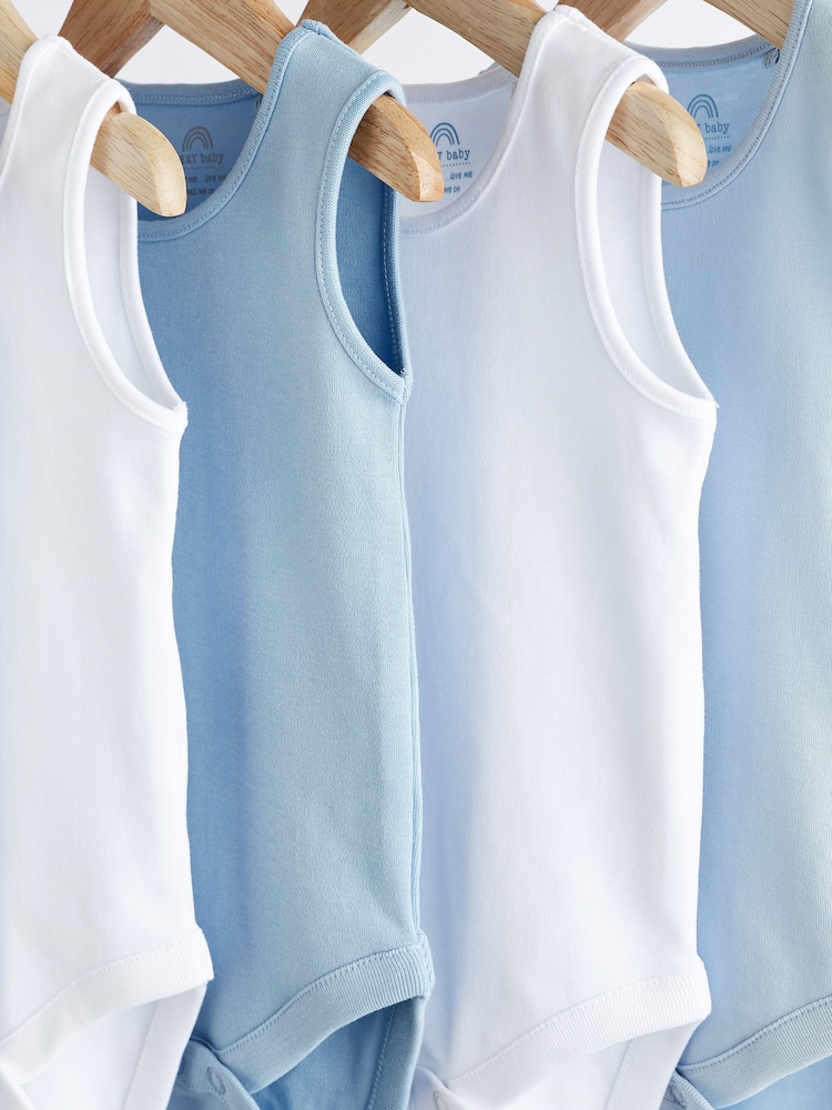 Blue 5 Pack Baby Vest Bodysuits - Image 3 of 7