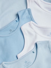 Blue 5 Pack Baby Vest Bodysuits - Image 4 of 7