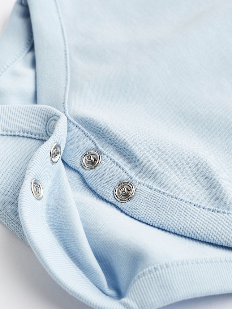 Blue 5 Pack Baby Vest Bodysuits - Image 5 of 7