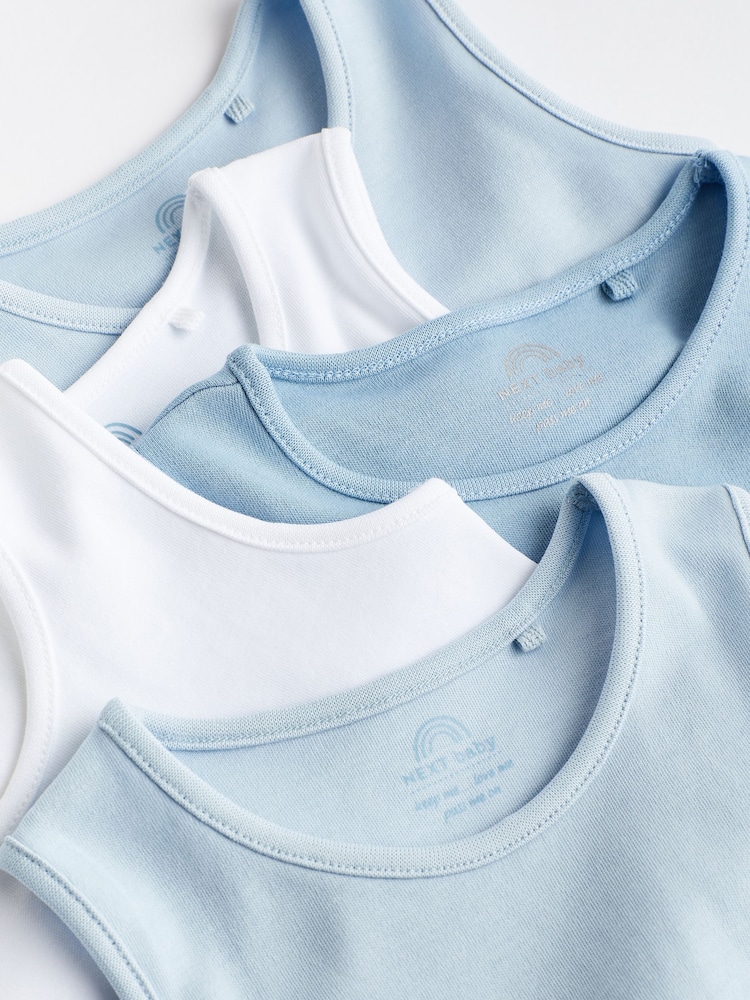 Blue 5 Pack Baby Vest Bodysuits - Image 6 of 7