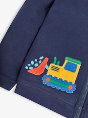 JoJo Maman Bébé Navy Digger Appliqué Reversible Hoodie - Image 4 of 5