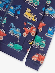 JoJo Maman Bébé Navy Digger Appliqué Reversible Hoodie - Image 5 of 5