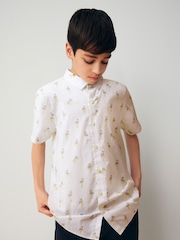 White 100% Cotton Short Sleeve Printed Shirt (3-16yrs) - Image 1 of 6
