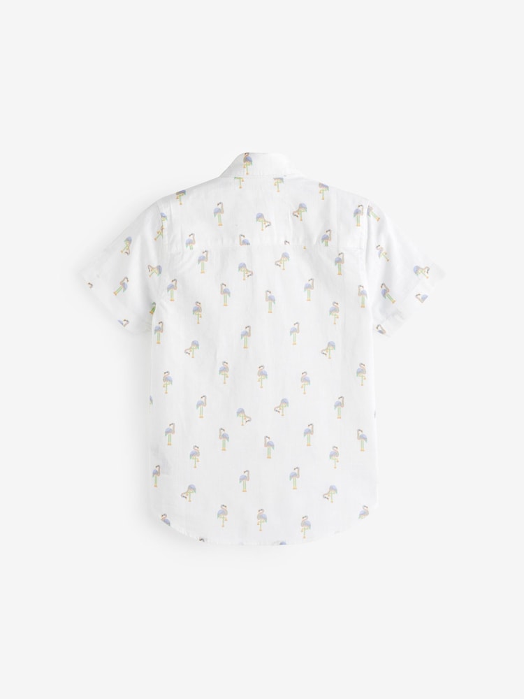 White 100% Cotton Short Sleeve Printed Shirt (3-16yrs) - Image 2 of 6