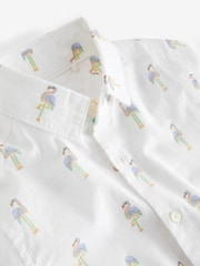 White 100% Cotton Short Sleeve Printed Shirt (3-16yrs) - Image 3 of 6