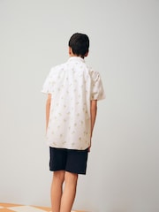 White 100% Cotton Short Sleeve Printed Shirt (3-16yrs) - Image 5 of 6