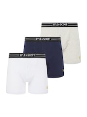 Lyle & Scott Blue Lewis Underwear Trunks 3 Pack - Image 1 of 4