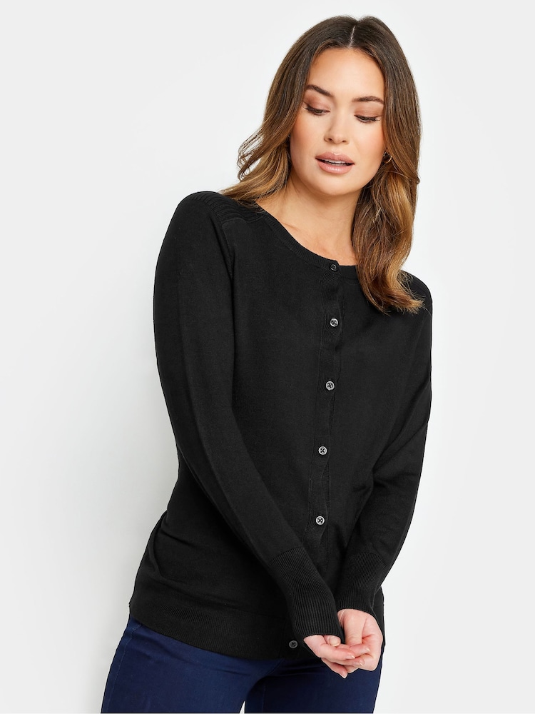 M&Co Black Petite Button Cardigan - Image 1 of 4
