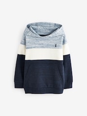 Navy Blue/ Cream Marl Colourblock Hoodie (3-16yrs) - Image 1 of 3