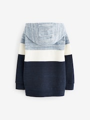 Navy Blue/ Cream Marl Colourblock Hoodie (3-16yrs) - Image 2 of 3