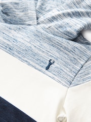 Navy Blue/ Cream Marl Colourblock Hoodie (3-16yrs) - Image 3 of 3