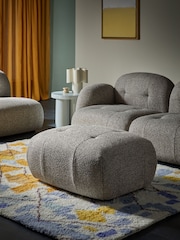 MADE.COM Grey Marl Pax Boucle Alban Modular Footstool - Image 1 of 6