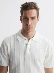 Reiss White Blaze Cotton Press-Stud Polo T-Shirt - Image 1 of 4