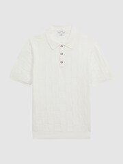 Reiss White Blaze Cotton Press-Stud Polo T-Shirt - Image 2 of 4