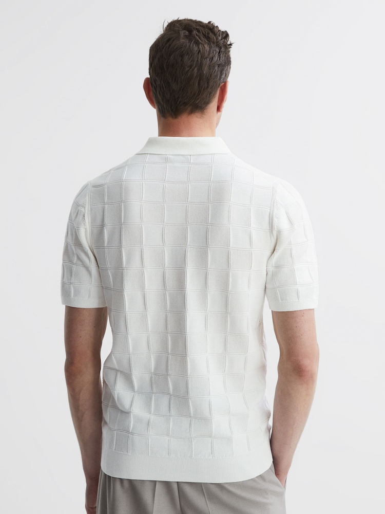 Reiss White Blaze Cotton Press-Stud Polo T-Shirt - Image 4 of 4