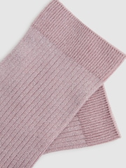 Reiss Blush Carrie Metallic Ribbed Socks - Image 3 of 3