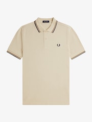 Кремовий - Fred Perry сорочка-поло з короткими рукавами та обробкою - Image 3 of 3