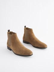 Taupe Suede Chelsea Boots - Image 2 of 6