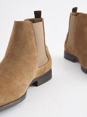 Taupe Suede Chelsea Boots - Image 4 of 6