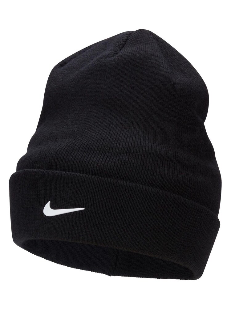 Nike Black Peak Kids' Standard Cuff Swoosh Beanie - Image 1 of 2 Nike Black Peak Kids' Standard Cuff Swoosh Beanie - Image 1 of 2