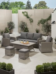 Pacific Grey Slate Garden Barbados Lounge Set with Ceramic Top - Image 1 of 6