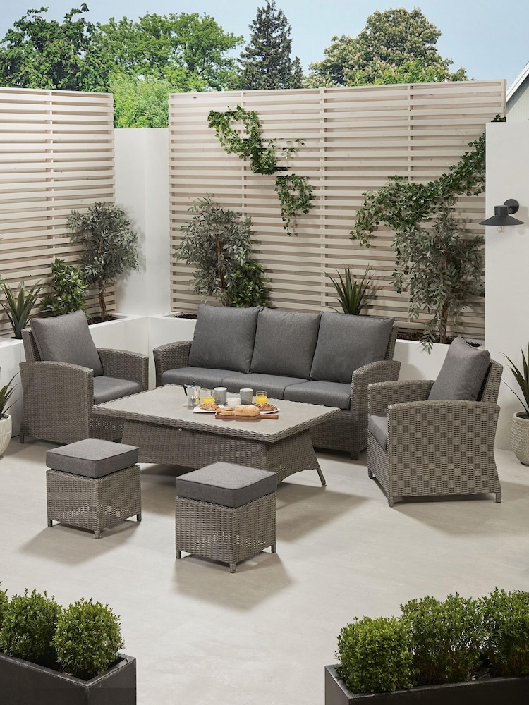 Pacific Grey Slate Garden Barbados Lounge Set with Ceramic Top - Image 1 of 6
