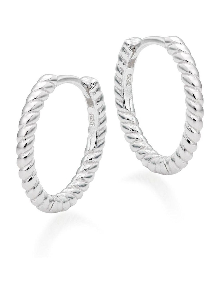 Beaverbrooks Sterling Silver Twist Hoop Earrings - Image 1 of 3