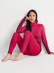Tog 24 Coral Pink Snowdon Thermal Zip Neck T-Shirt - Image 4 of 7