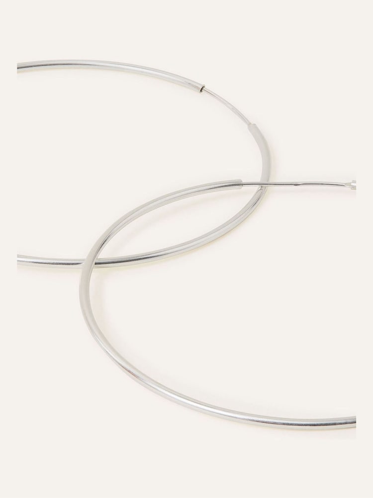 Accessorize Sterling Silver Large Hoop Earrings - Image 3 of 3 Accessorize Sterling Silver Large Hoop Earrings - Image 3 of 3