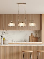 Searchlight Antique Brass and Clear Ashford Three Bar Pendant Ceiling Light - Image 1 of 4
