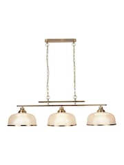 Searchlight Antique Brass and Clear Ashford Three Bar Pendant Ceiling Light - Image 2 of 4