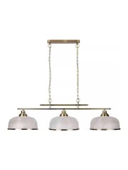 Searchlight Antique Brass and Clear Ashford Three Bar Pendant Ceiling Light - Image 3 of 4