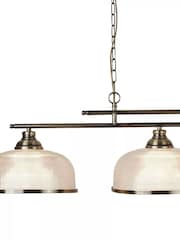 Searchlight Antique Brass and Clear Ashford Three Bar Pendant Ceiling Light - Image 4 of 4