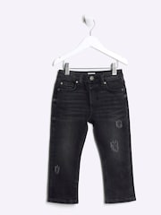 River Island Black Boys Slim Relaxed 100% Cotton Jeans - Image 1 of 4