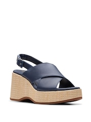 Clarks Blue Nubuck Manon Wish Sandals - Image 2 of 7