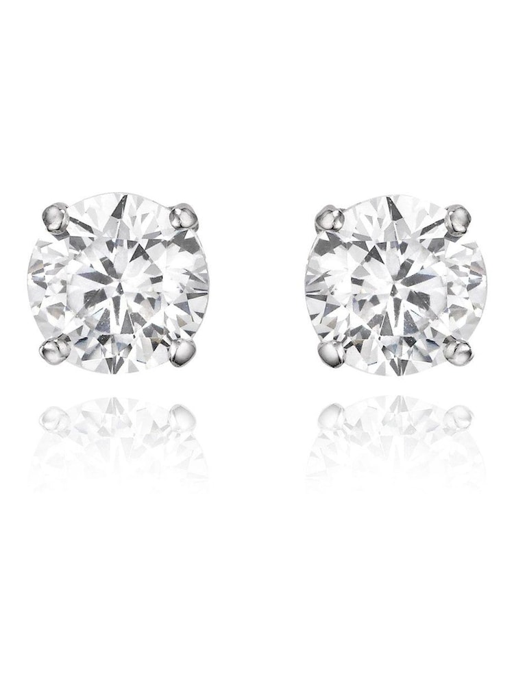 Beaverbrooks 9ct Silver Cubic Zirconia Stud Earrings - Image 1 of 3