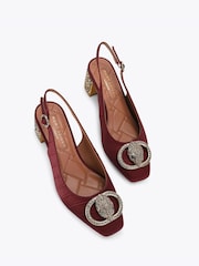 Kurt Geiger London Red Chelsea Block Slingback Shoes - Image 2 of 5