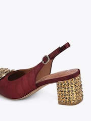 Kurt Geiger London Red Chelsea Block Slingback Shoes - Image 3 of 5