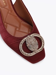 Kurt Geiger London Red Chelsea Block Slingback Shoes - Image 4 of 5