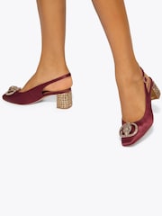 Kurt Geiger London Red Chelsea Block Slingback Shoes - Image 5 of 5