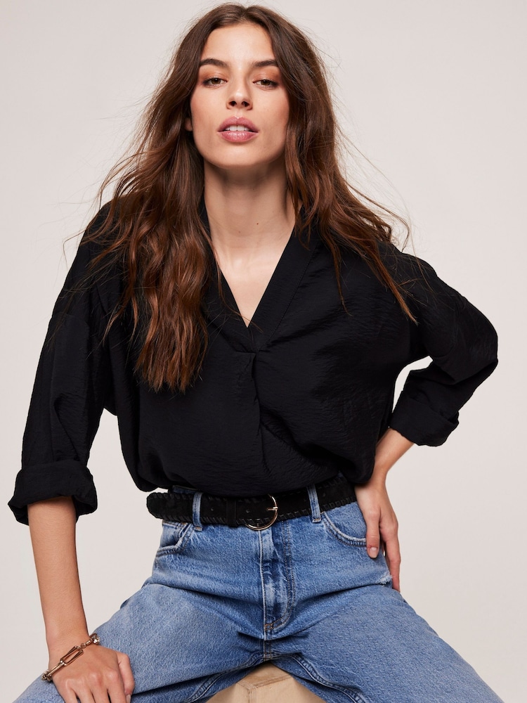Mint Velvet Black Throw On Shirt - Image 1 of 6 Mint Velvet Black Throw On Shirt - Image 1 of 6