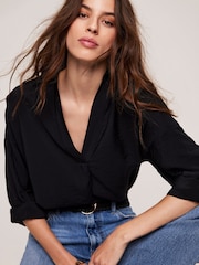 Mint Velvet Black Throw On Shirt - Image 2 of 6