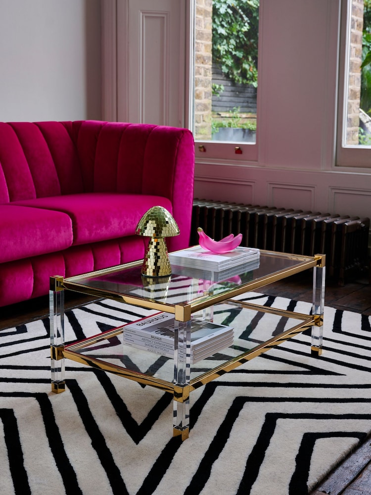 Rockett St George Clear Gold and Glass Coffee Table - Image 1 of 6