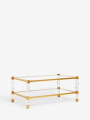 Rockett St George Clear Gold and Glass Coffee Table - Image 3 of 6