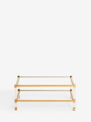 Rockett St George Clear Gold and Glass Coffee Table - Image 4 of 6
