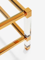 Rockett St George Clear Gold and Glass Coffee Table - Image 5 of 6