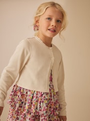 Laura Ashley Cream Two Button Knit 100% Cotton Cropped Cardigan - Image 10 of 11
