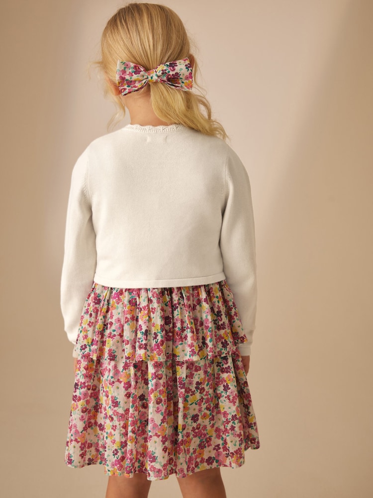 Laura Ashley Cream Two Button Knit 100% Cotton Cropped Cardigan - Image 2 of 11